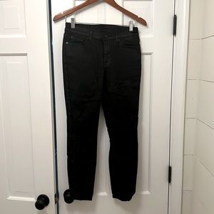 7 for all mankind, waxed black denim jeans